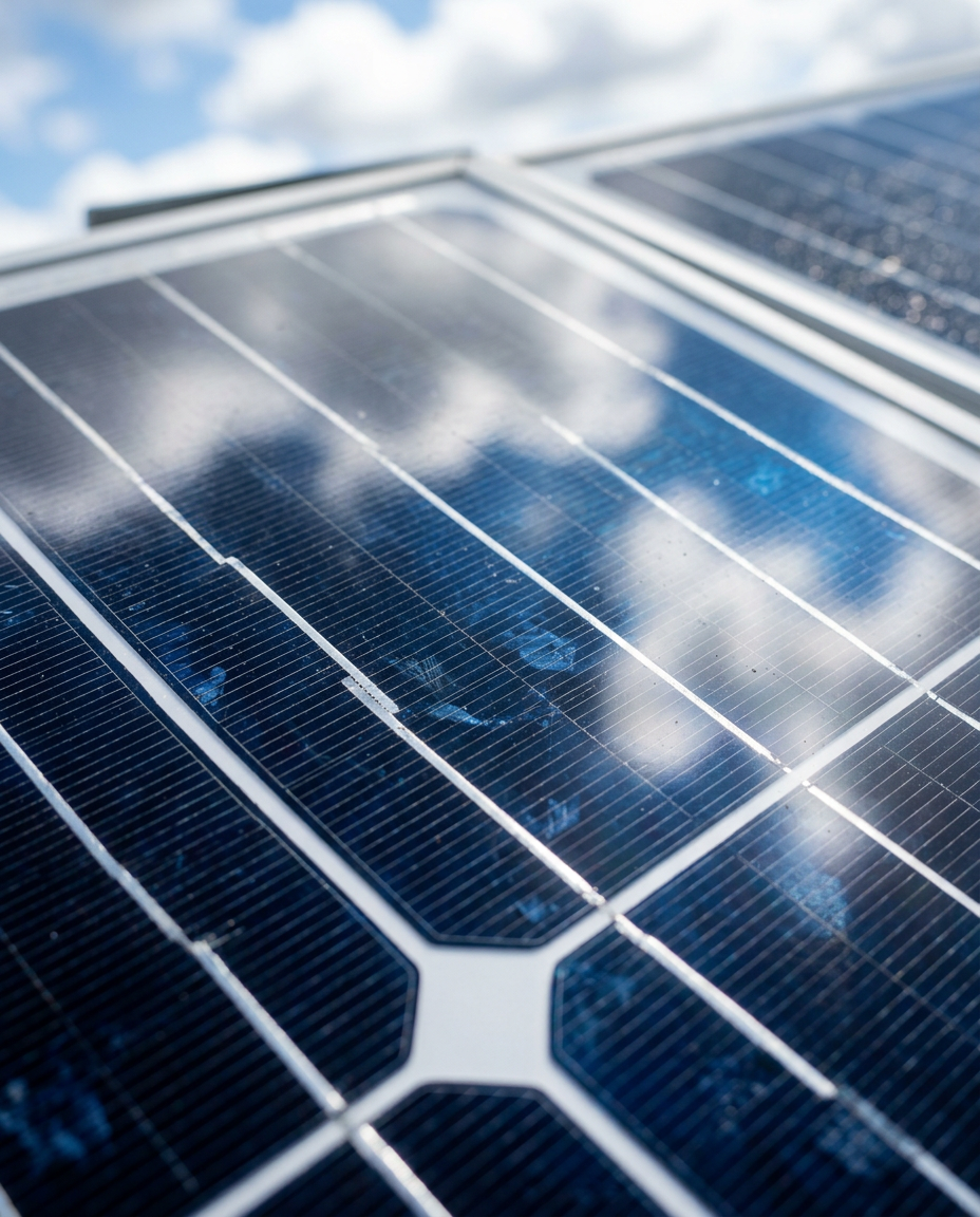 Residential roof covered with solar panels